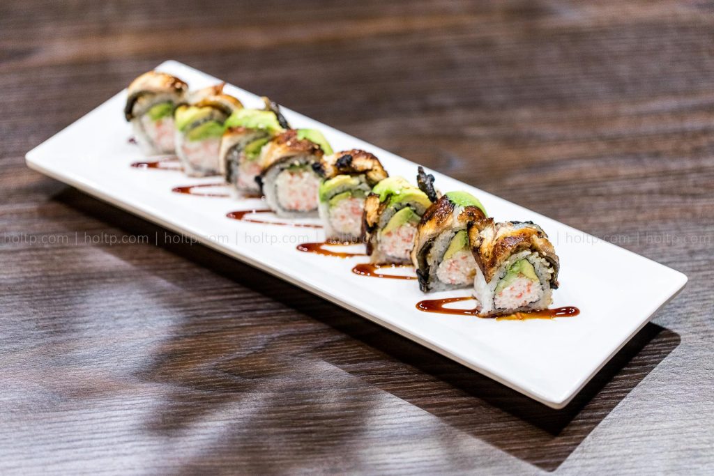 Avocado Eel Sushi Roll Photography