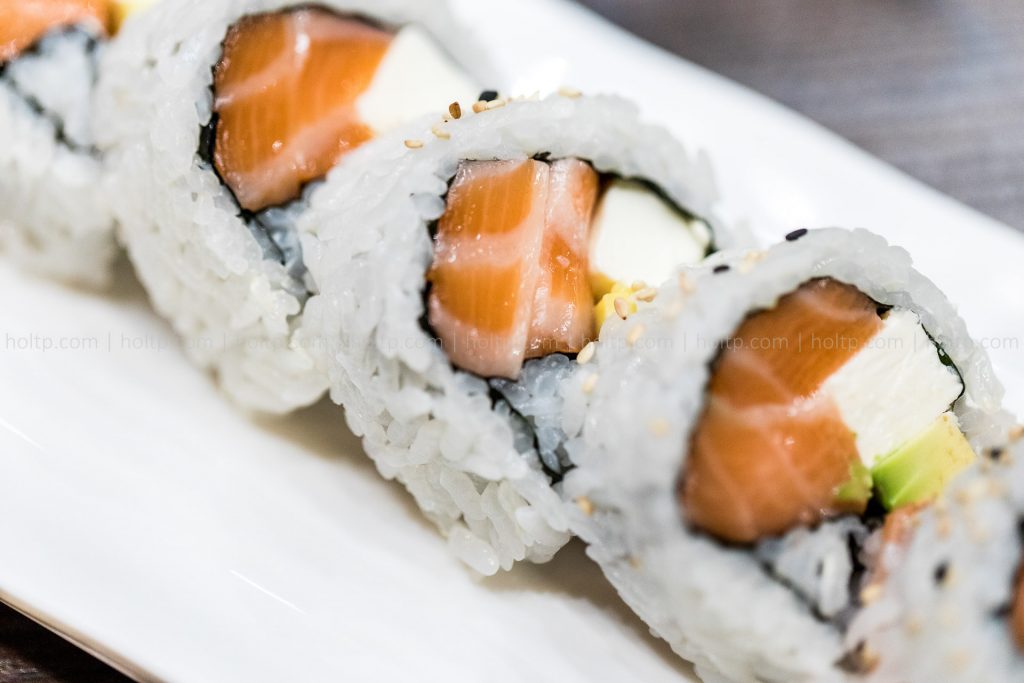 Salmon Cream Cheese Sushi Roll Photography