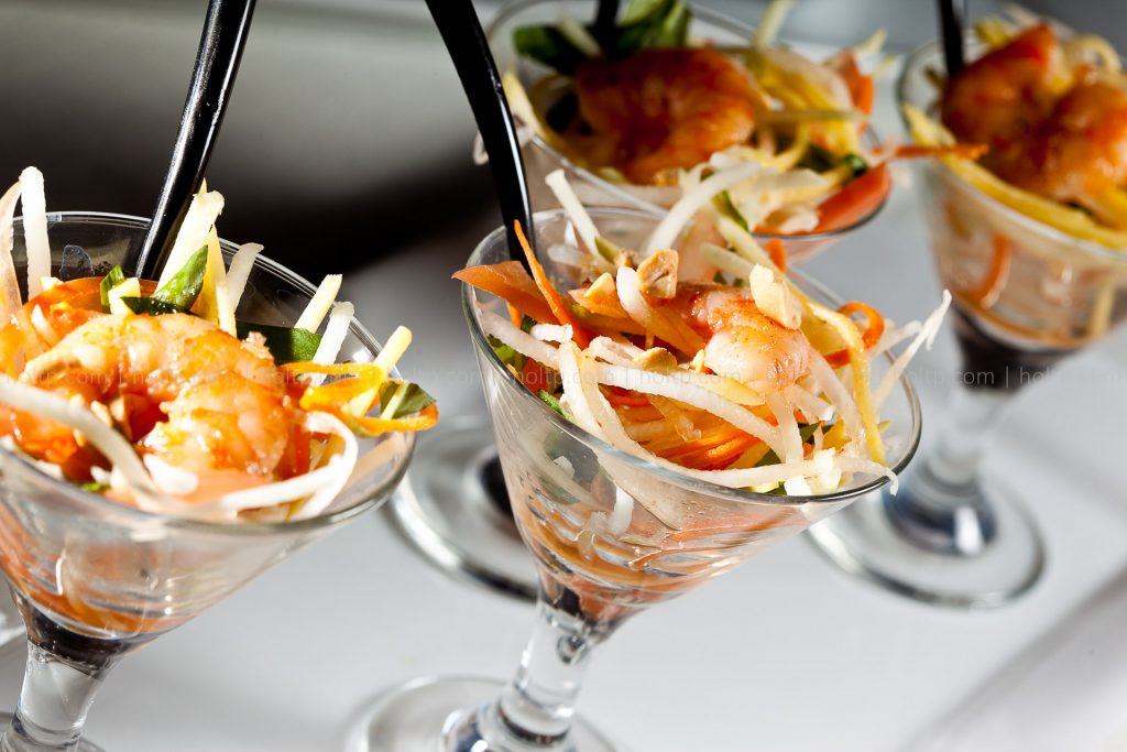 Fancy Papaya Salad in Martini Glass Appetizer