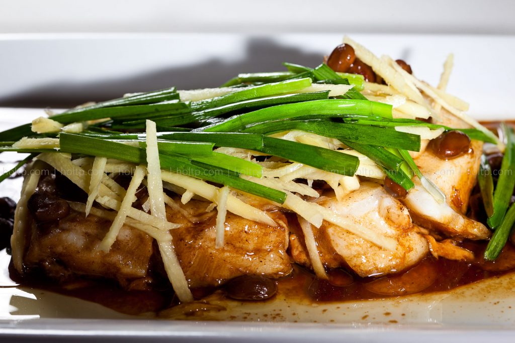 Steamed Chilean Sea Bass with Ginger and Green Onion