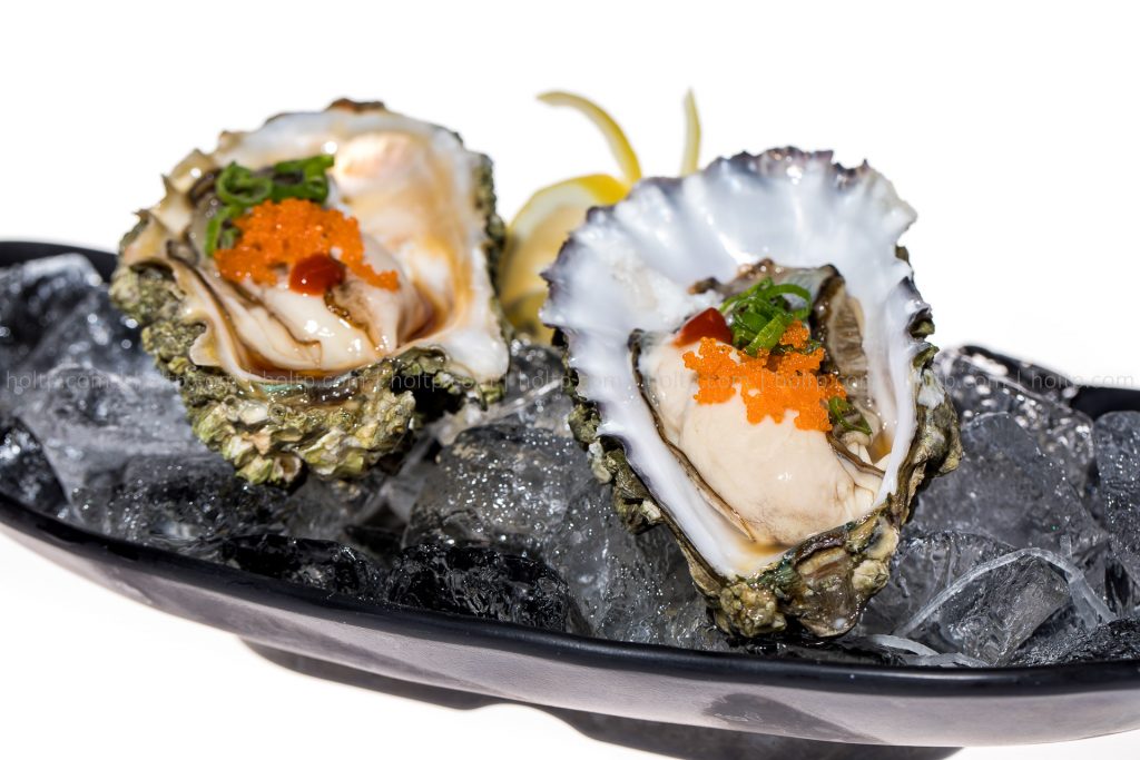 Oyster with Masago on Ice Appetizer Photo