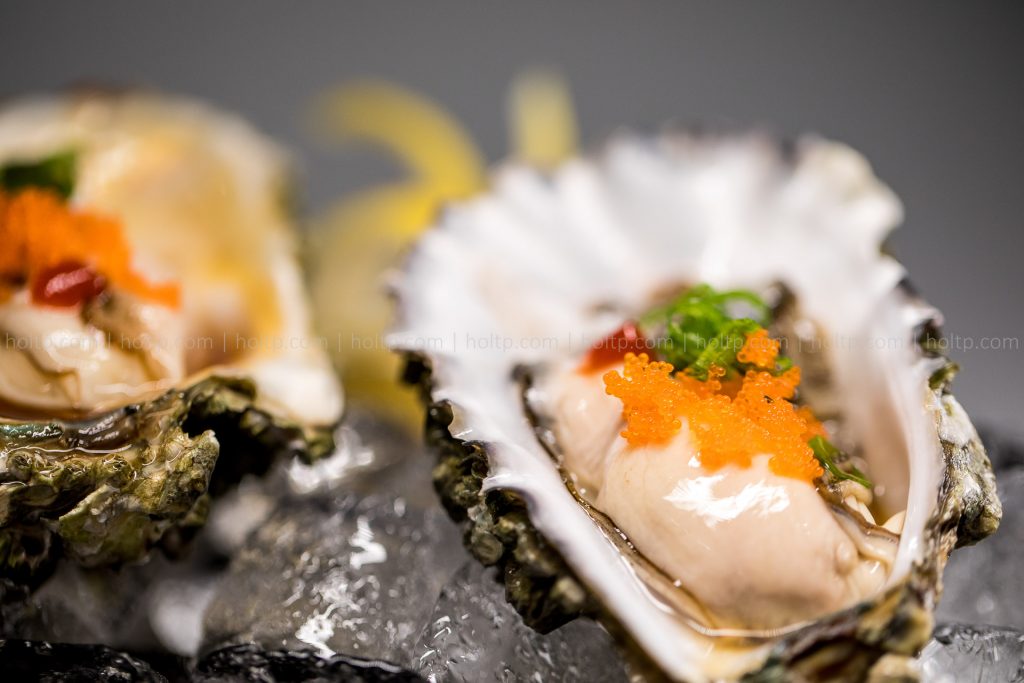 Oyster with Masago Appetizer Closeup