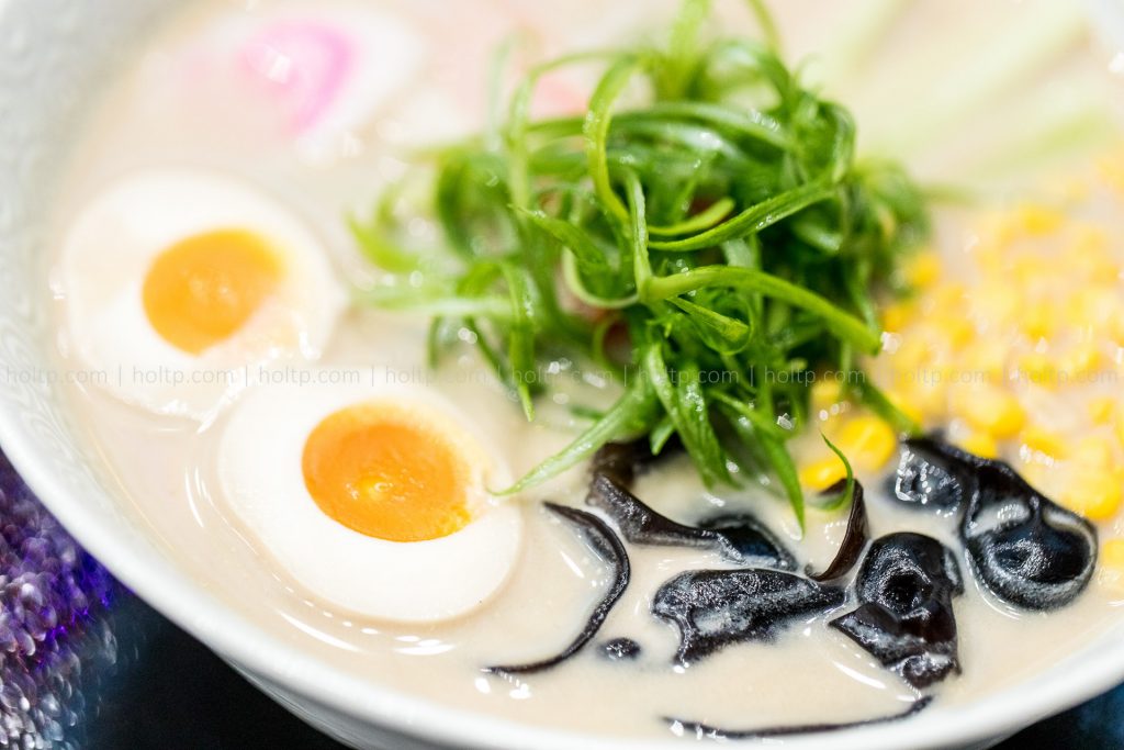 Ramen Noodles closeup of eggs